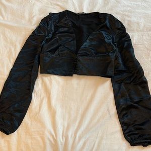 Zara Button Up Cropped Blouse, Size Small, Never Worn